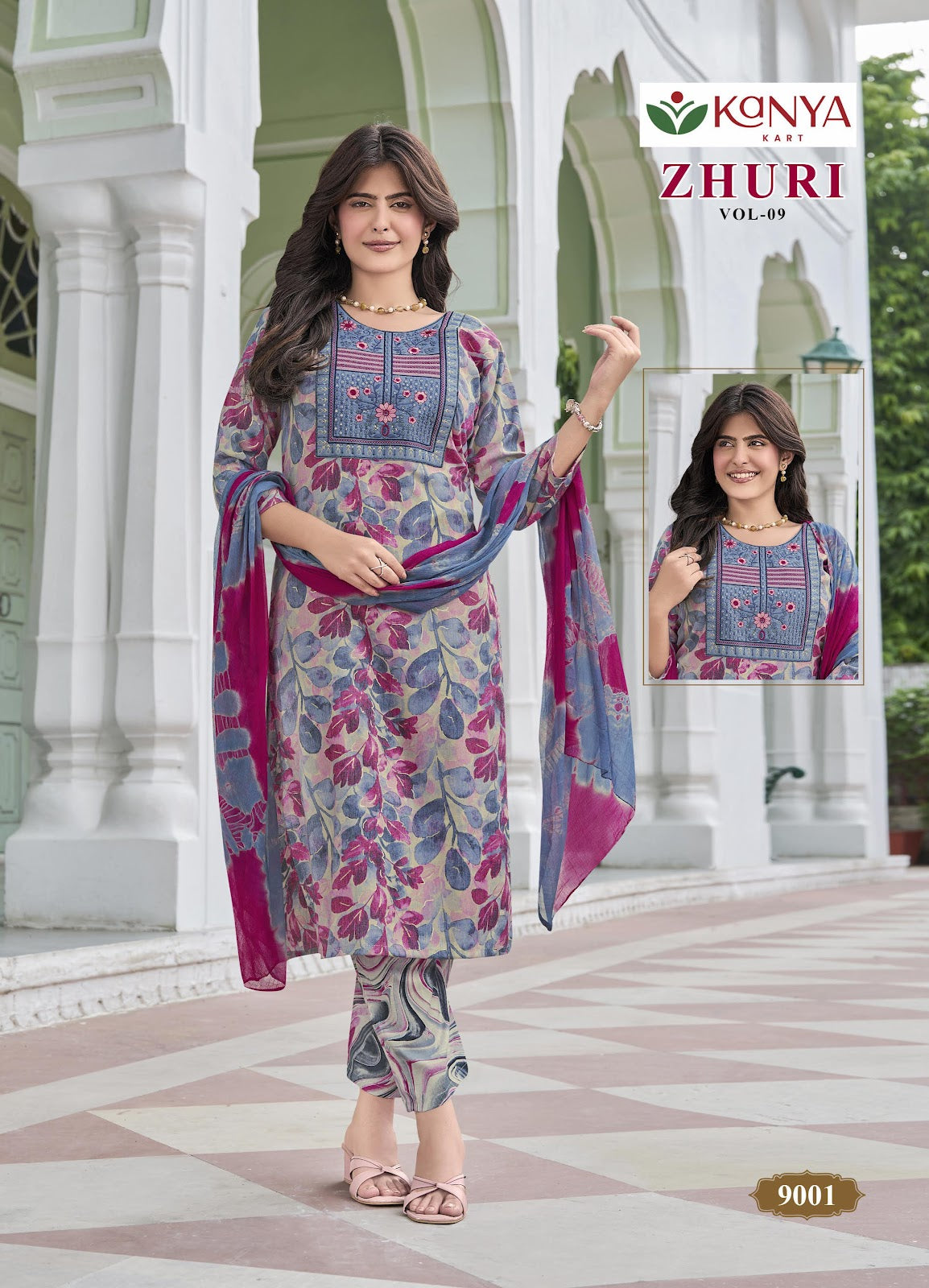 Zhuri Vol 9 Kanya Kcm Capsule Readymade Pant Style Suits Exporter Ahmedabad