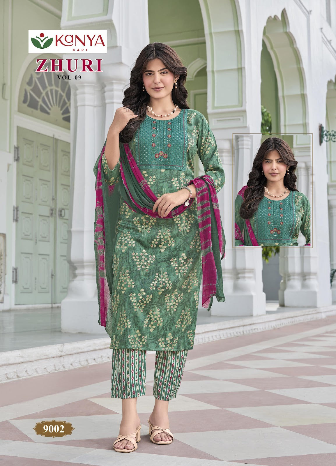 Zhuri Vol 9 Kanya Kcm Capsule Readymade Pant Style Suits Exporter Ahmedabad