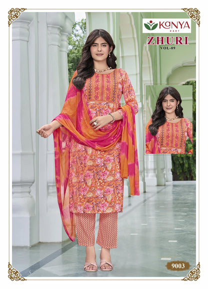 Zhuri Vol 9 Kanya Kcm Capsule Readymade Pant Style Suits Exporter Ahmedabad