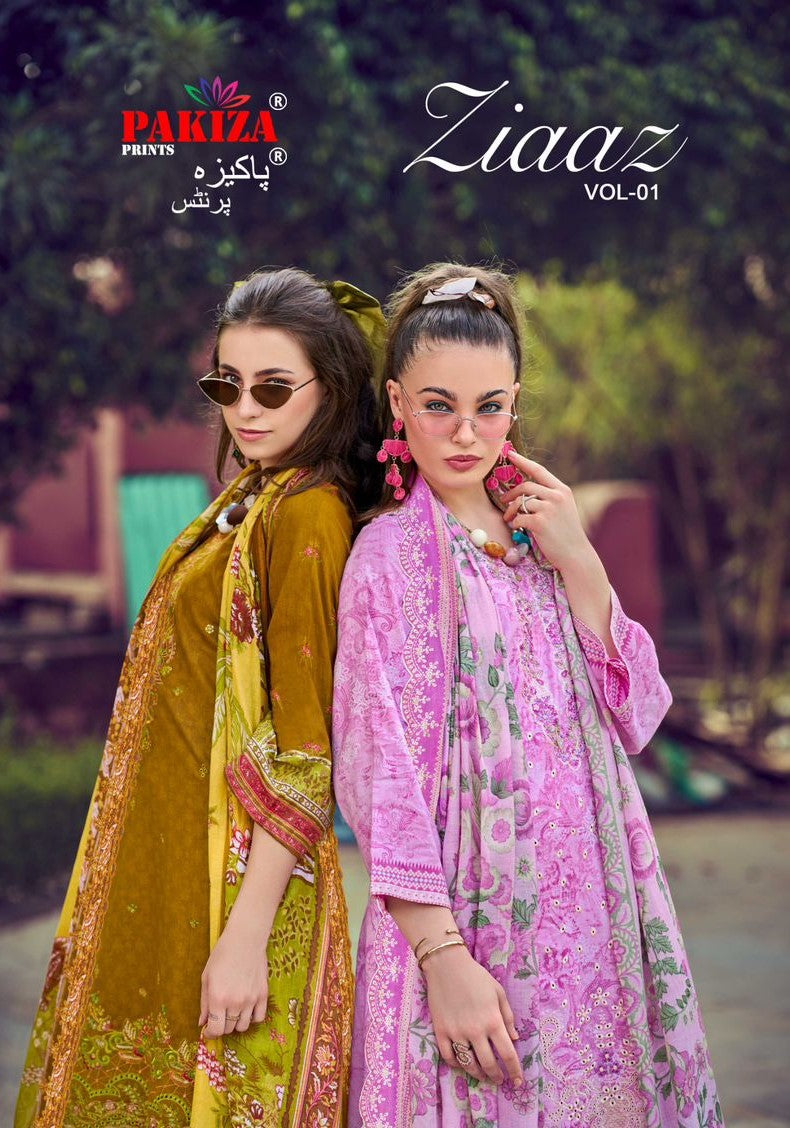 Ziaaz Vol 1 Pakiza Prints Lawn Karachi Salwar Suits Manufacturer
