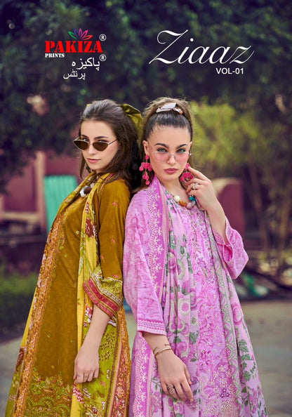 Ziaaz Vol 1 Pakiza Prints Lawn Karachi Salwar Suits Manufacturer