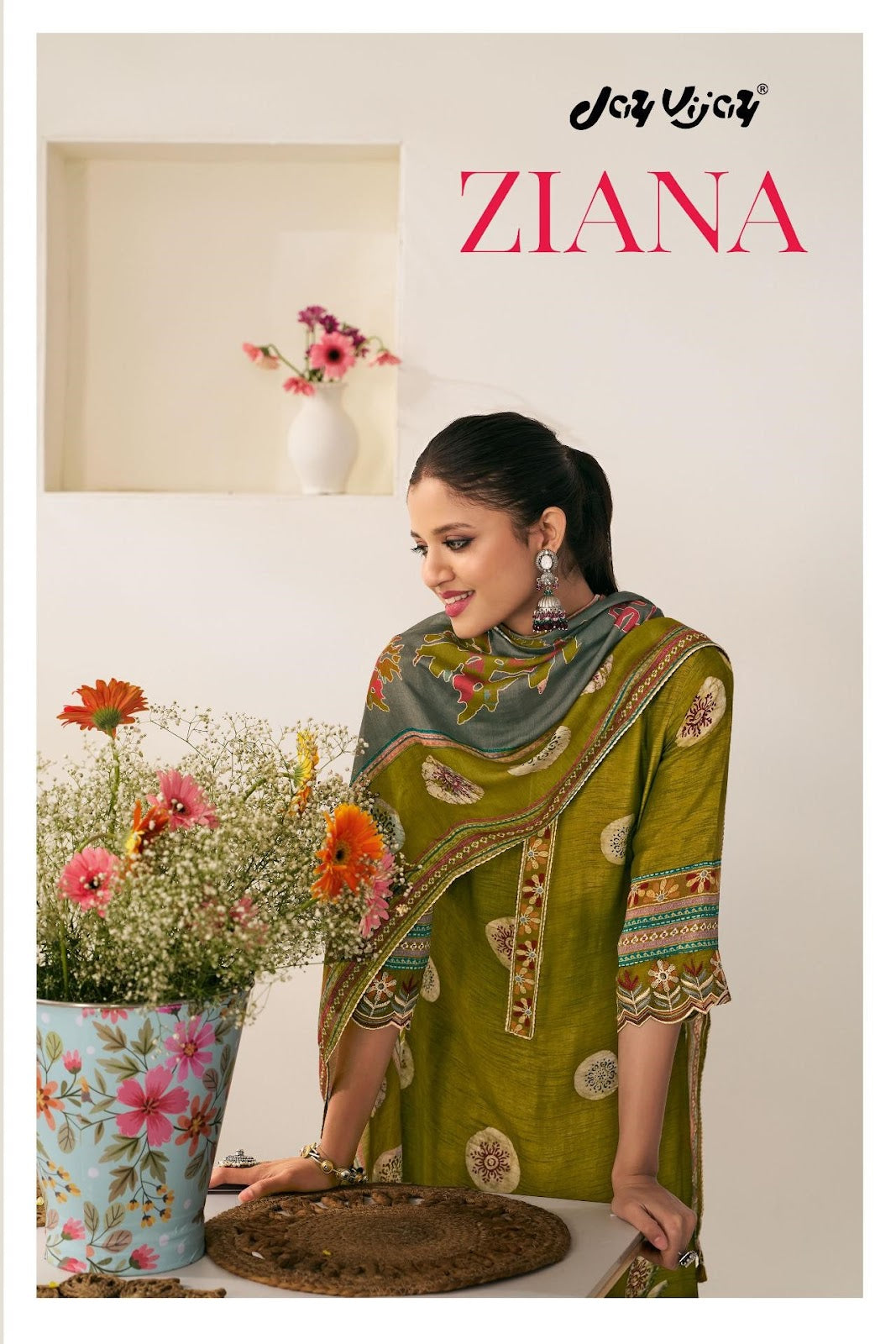 Ziana Jay Vijay Bemberg Silk Pant Style Suits Wholesale Price