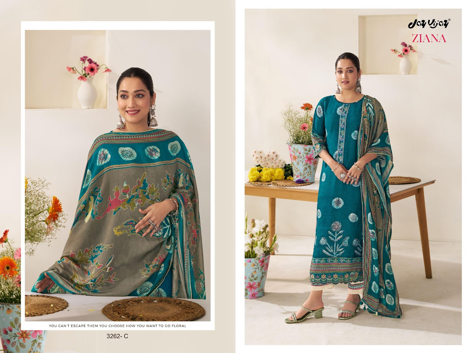 Ziana Jay Vijay Bemberg Silk Pant Style Suits Wholesale Price