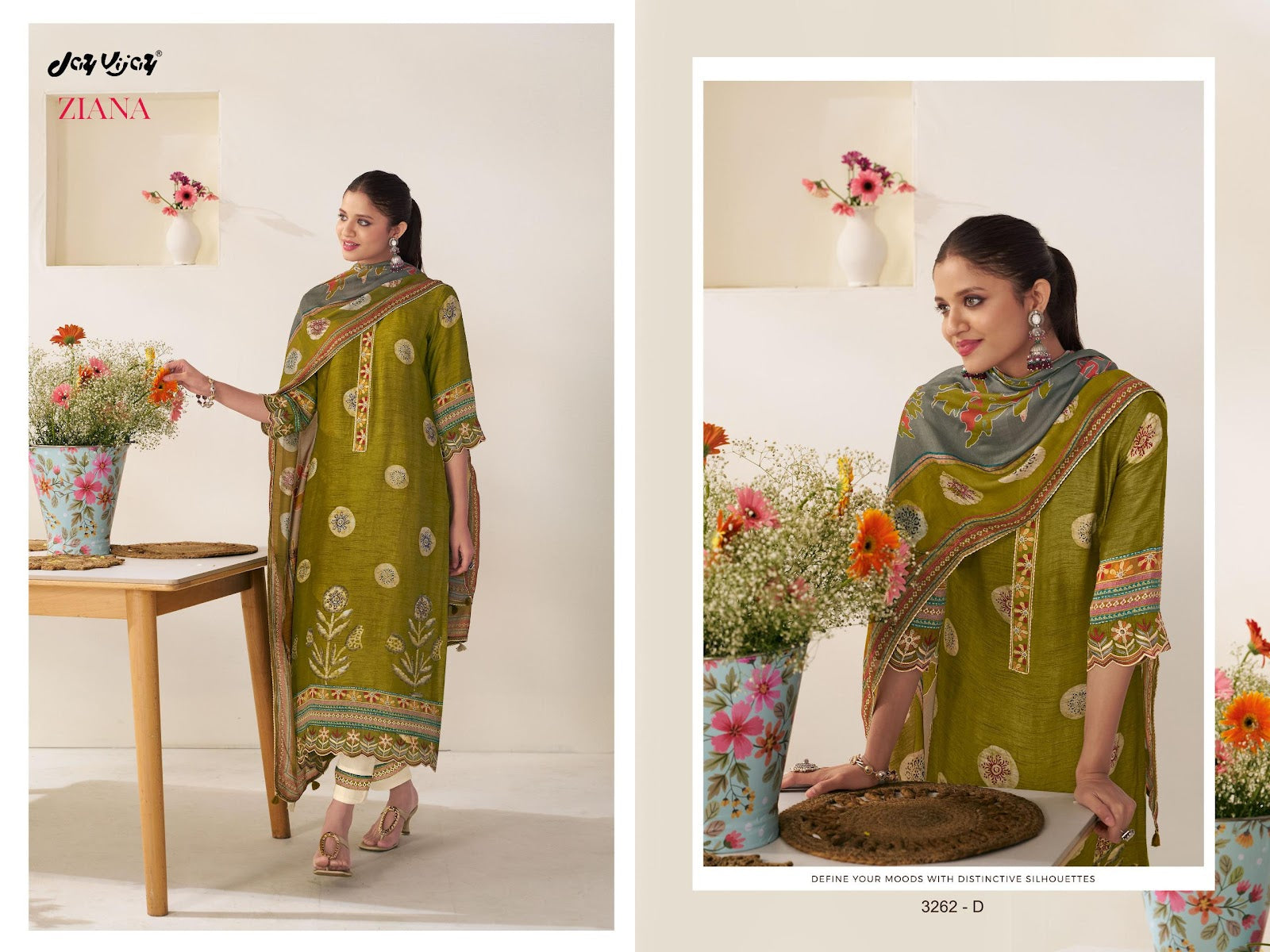 Ziana Jay Vijay Bemberg Silk Pant Style Suits Wholesale Price