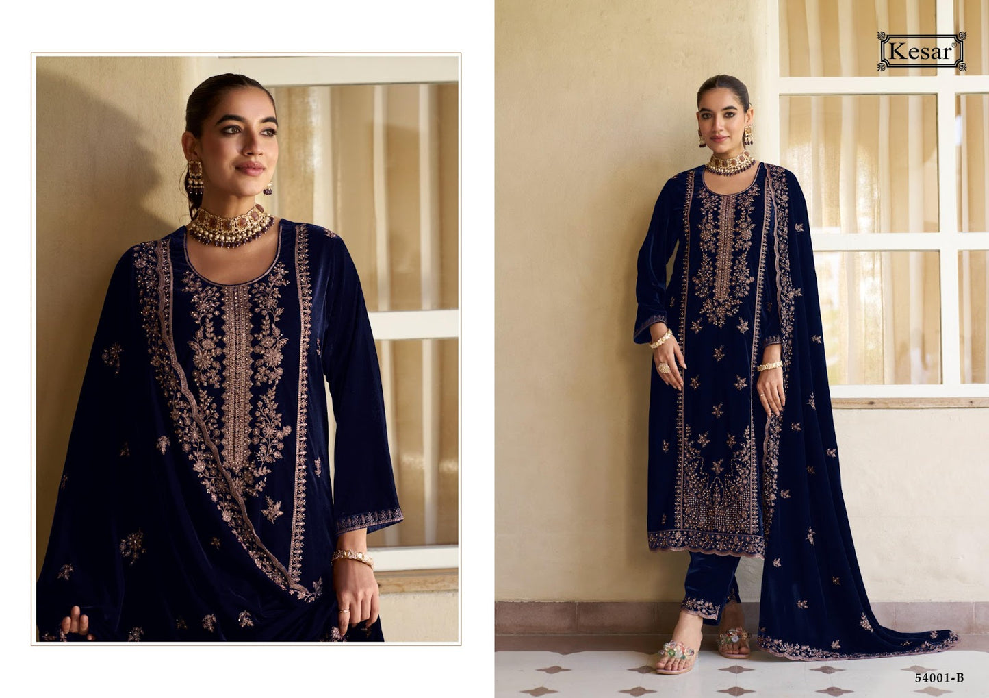 Ziana Kesar Velvet Suits Wholesale Price