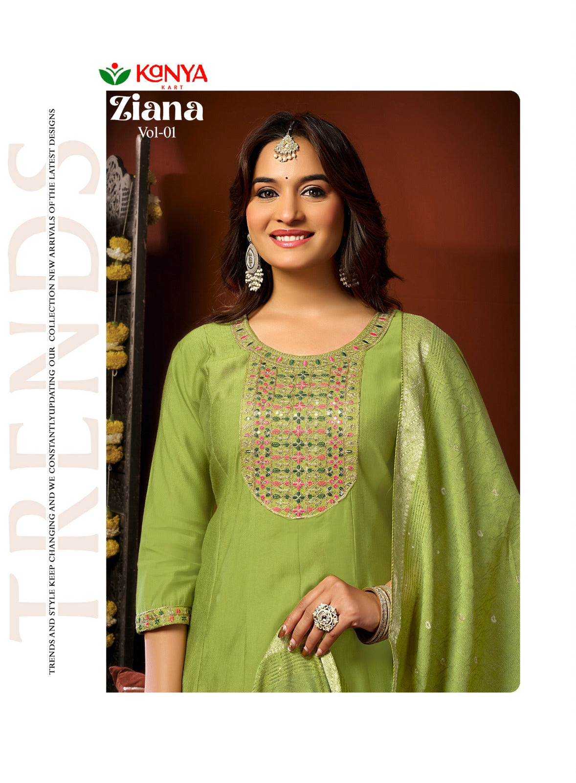 Ziana Vol 1 Kanya Kart Vertican Readymade Anarkali Suits Wholesaler
