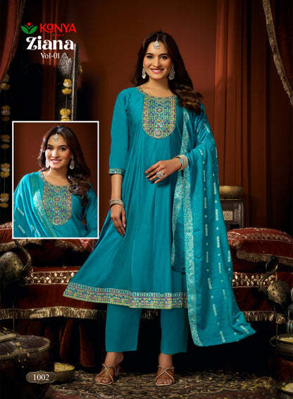 Ziana Vol 1 Kanya Kart Vertican Readymade Anarkali Suits Wholesaler