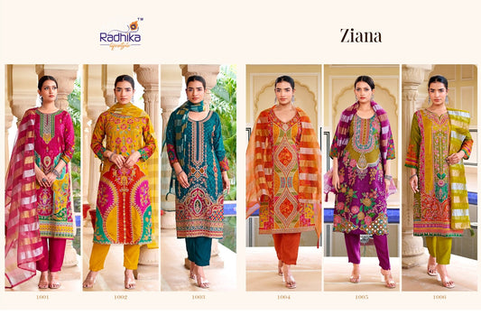 Ziana Vol 1 Radhika Lifestyle Dola Silk Karachi Readymade Suits Wholesale Price