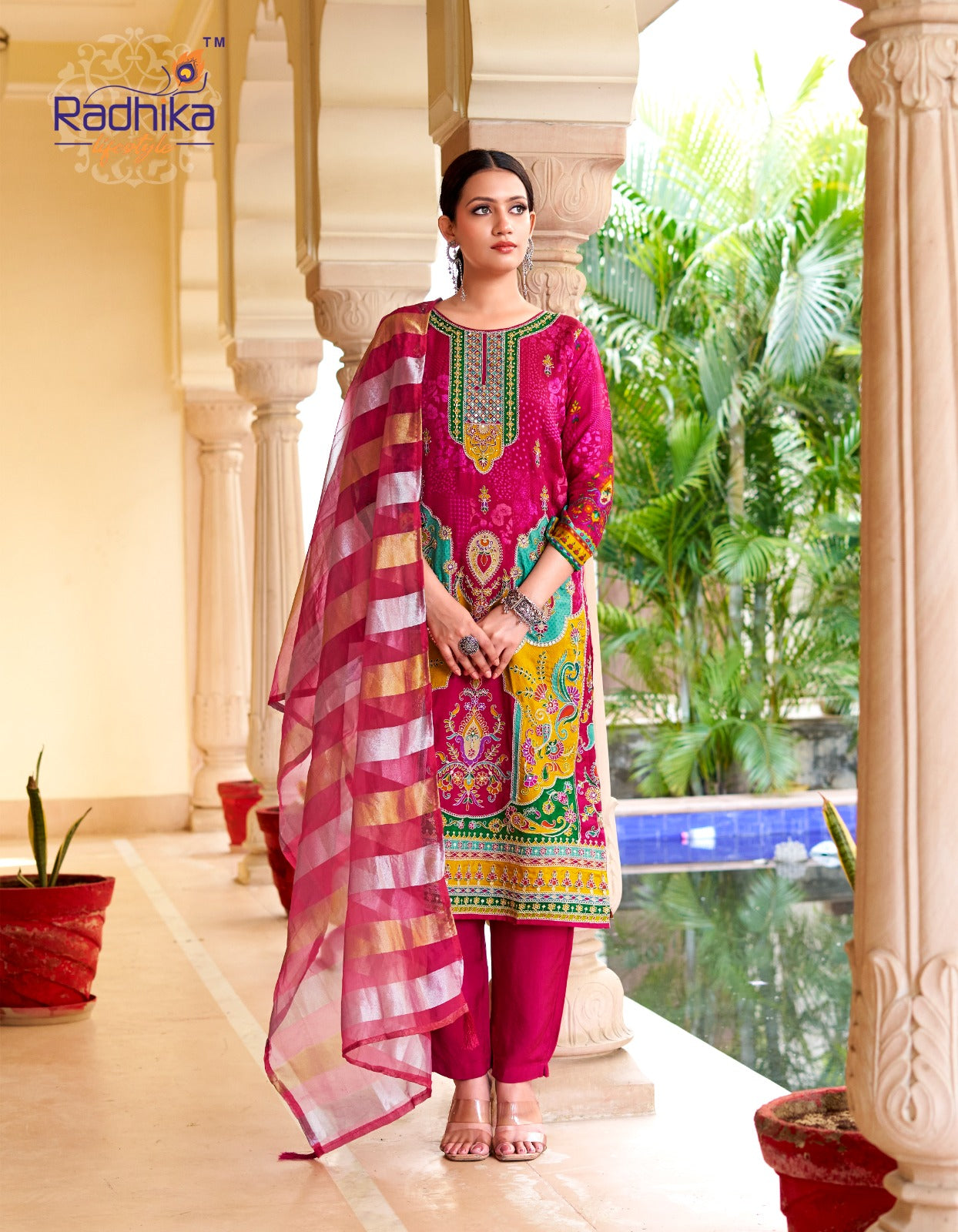Ziana Vol 1 Radhika Lifestyle Dola Silk Karachi Readymade Suits Wholesale Price