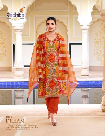 Ziana Vol 1 Radhika Lifestyle Dola Silk Karachi Readymade Suits Wholesale Price