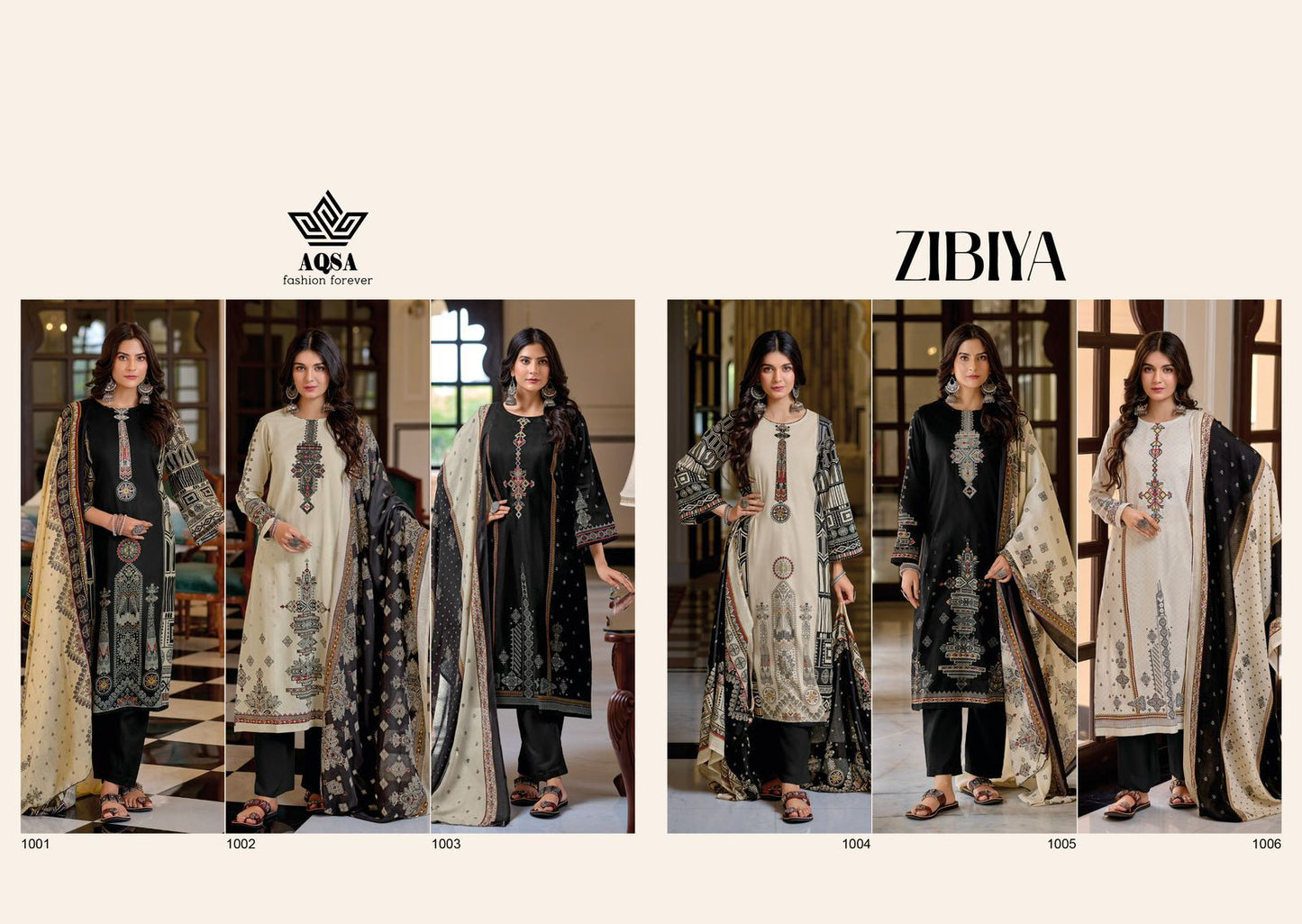 Zibiya Aqsa Cambric Cotton Plazzo Style Suits Wholesale Price