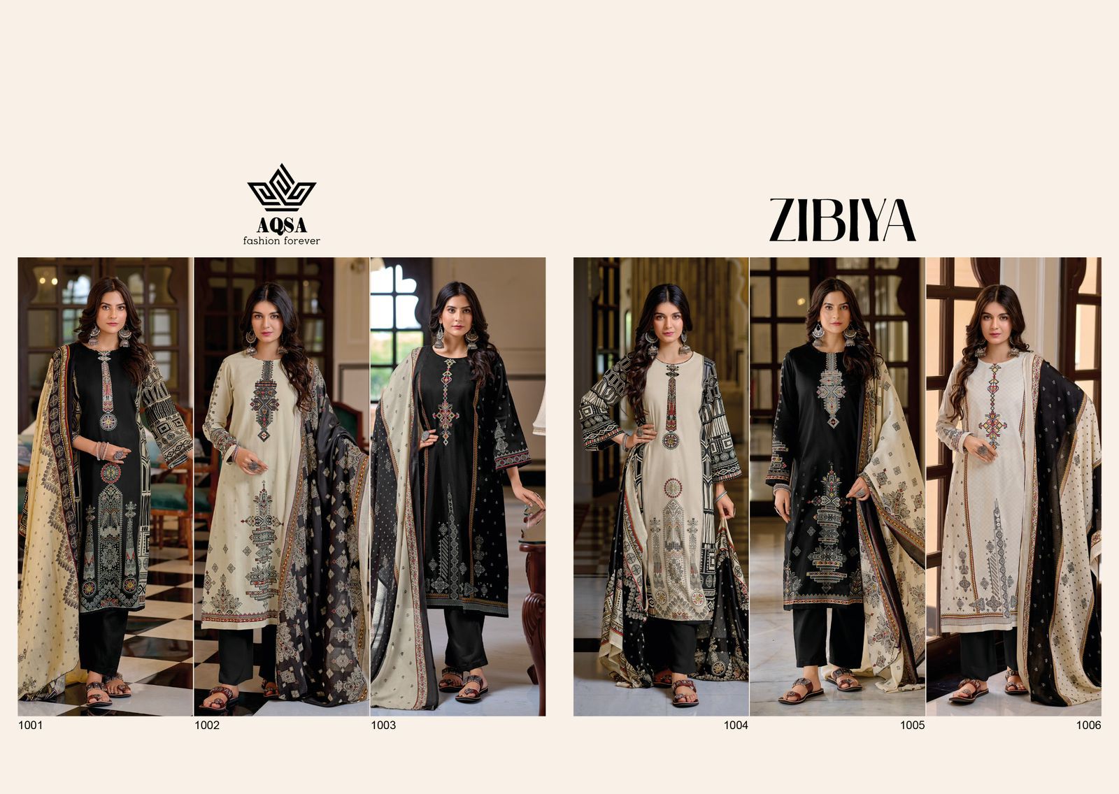 Zibiya Aqsa Cambric Cotton Plazzo Style Suits Wholesale Price