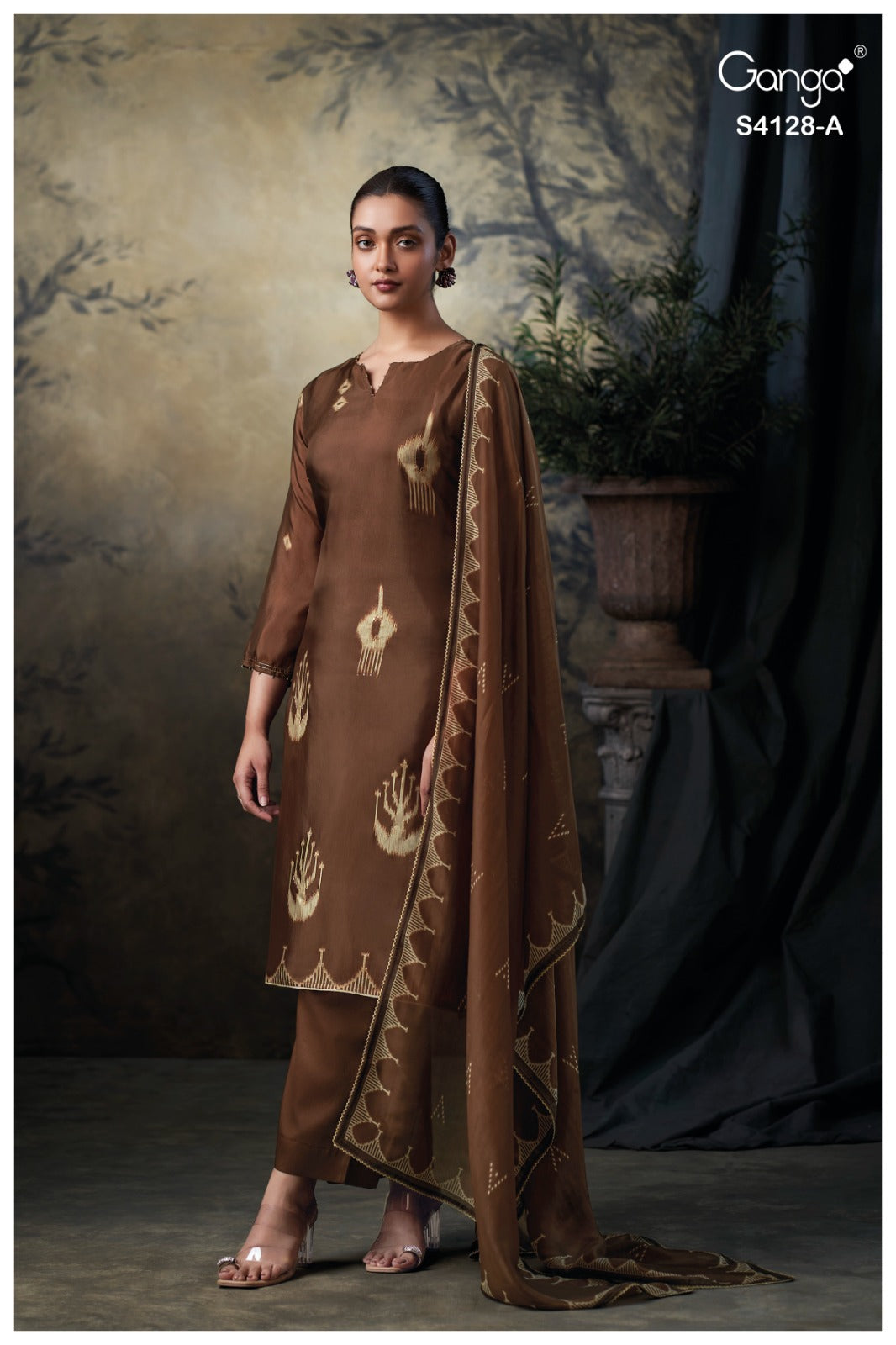 Zienna 4128 Ganga Pure Bemberg Plazzo Style Suits Exporter