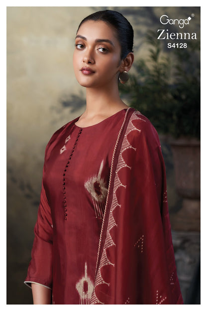 Zienna 4128 Ganga Pure Bemberg Plazzo Style Suits Exporter