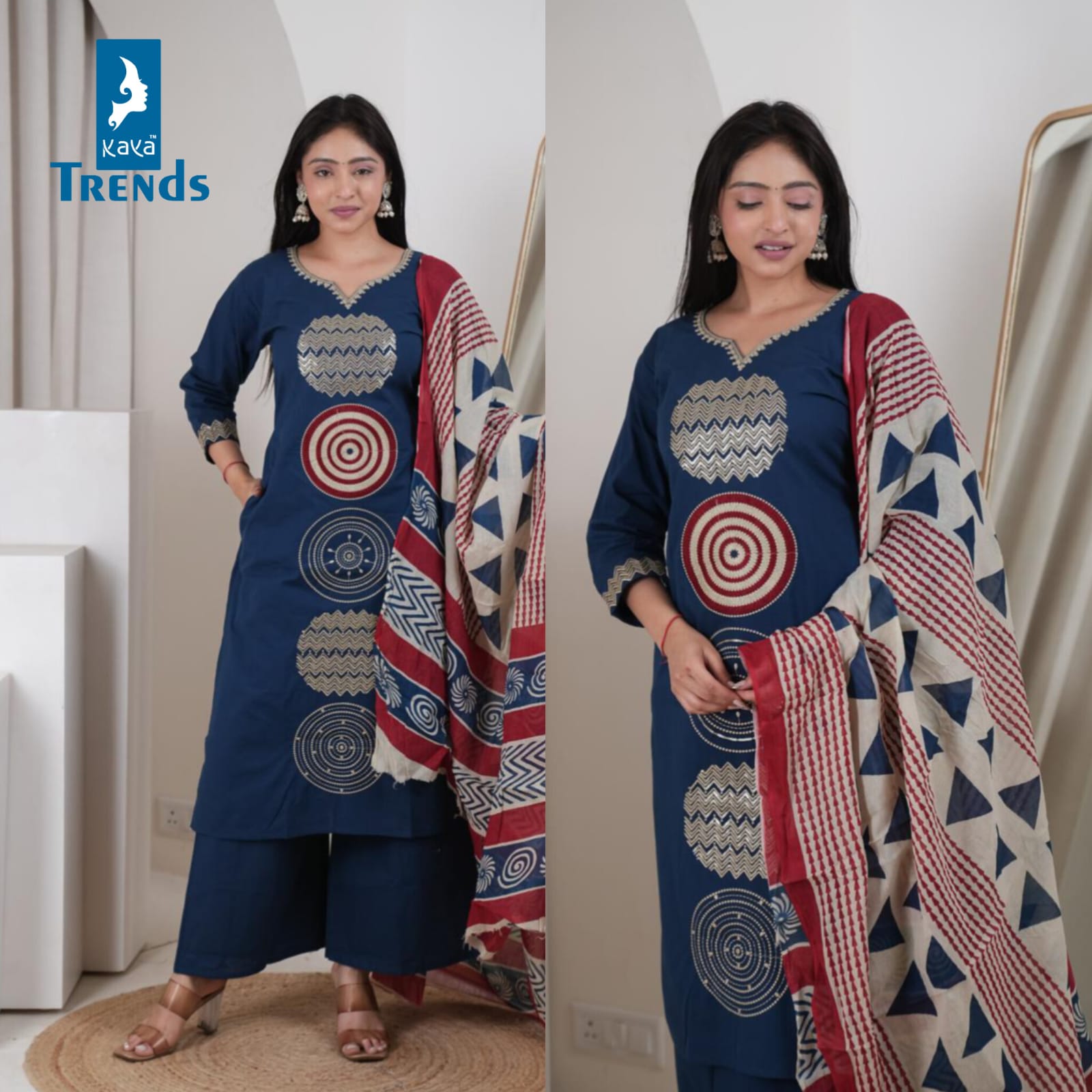 Zigzag Plain 0801 Kaya Cotton Readymade Plazzo Style Suits Exporter