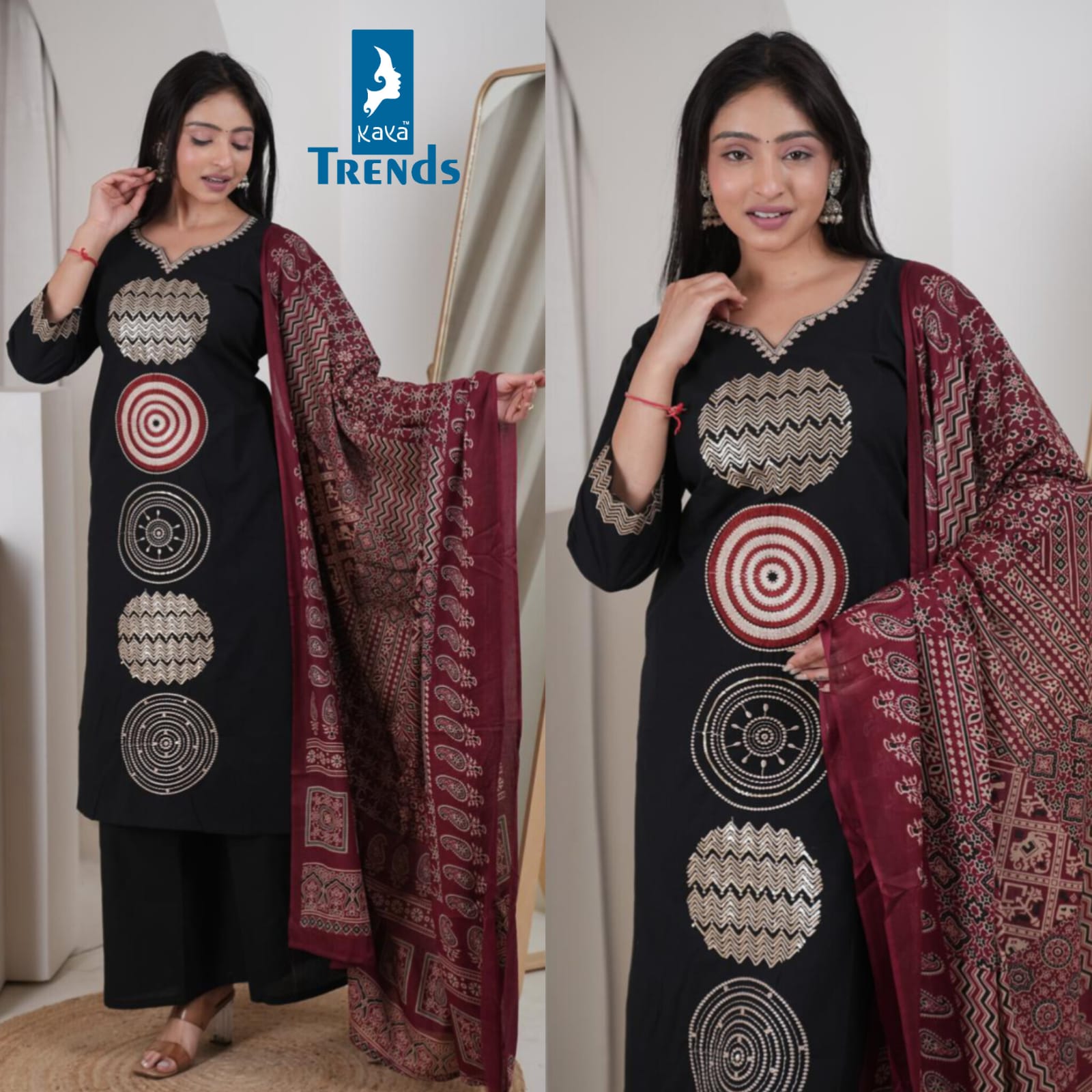 Zigzag Plain 0801 Kaya Cotton Readymade Plazzo Style Suits Exporter