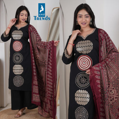 Zigzag Plain 0801 Kaya Cotton Readymade Plazzo Style Suits Exporter