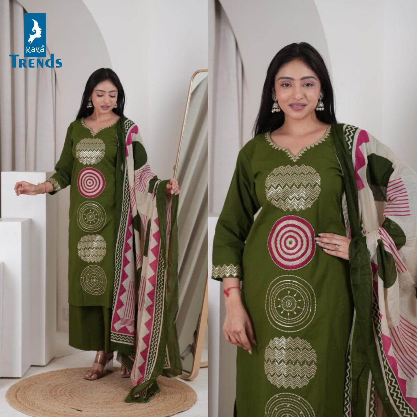 Zigzag Plain 0801 Kaya Cotton Readymade Plazzo Style Suits Exporter