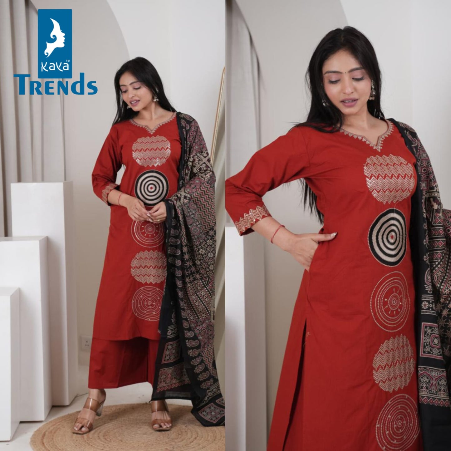 Zigzag Plain 0801 Kaya Cotton Readymade Plazzo Style Suits Exporter