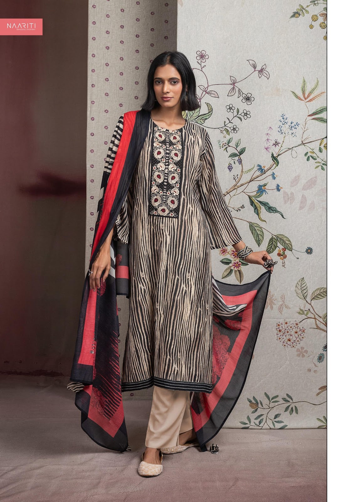 Zihaav Naariti Mul Chanderi Pant Style Suits Manufacturer Ahmedabad
