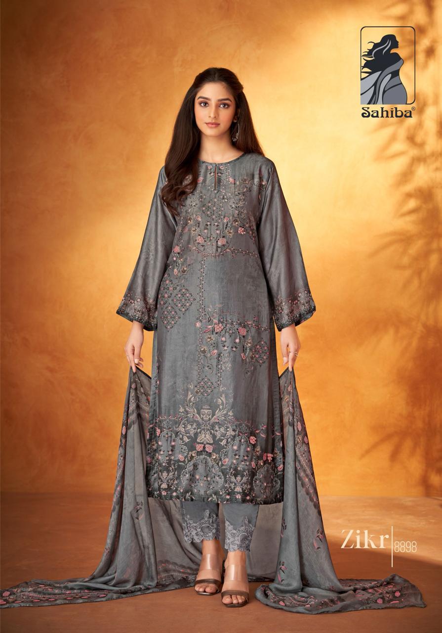 Zikr Sahiba Russian Silk Pant Style Suits Supplier Ahmedabad