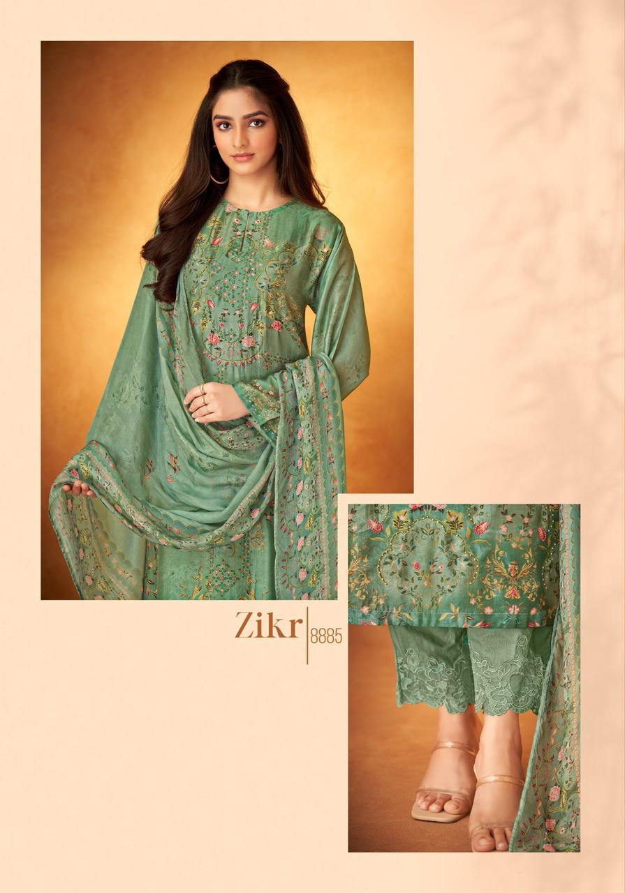 Zikr Sahiba Russian Silk Pant Style Suits Supplier Ahmedabad