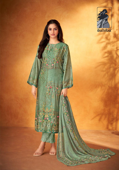 Zikr Sahiba Russian Silk Pant Style Suits Supplier Ahmedabad