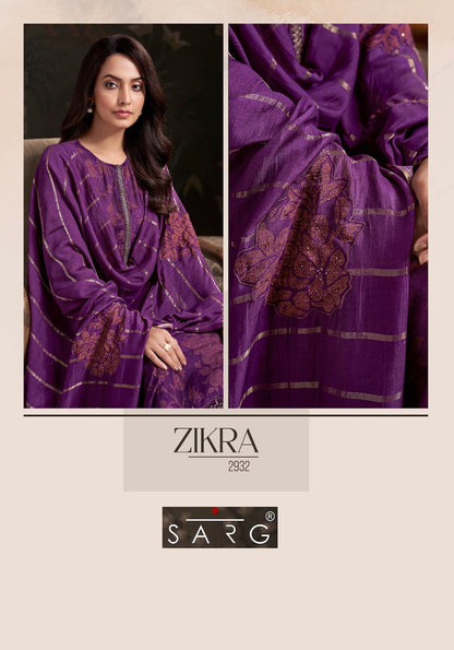 Zikra Sarg Pure Muslin Plazzo Style Suits Manufacturer Gujarat