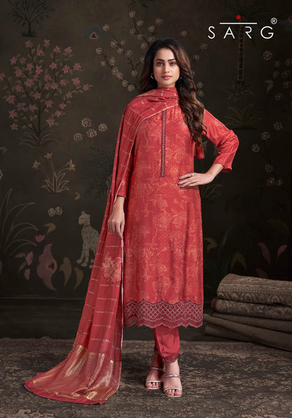 Zikra Sarg Pure Muslin Plazzo Style Suits Manufacturer Gujarat