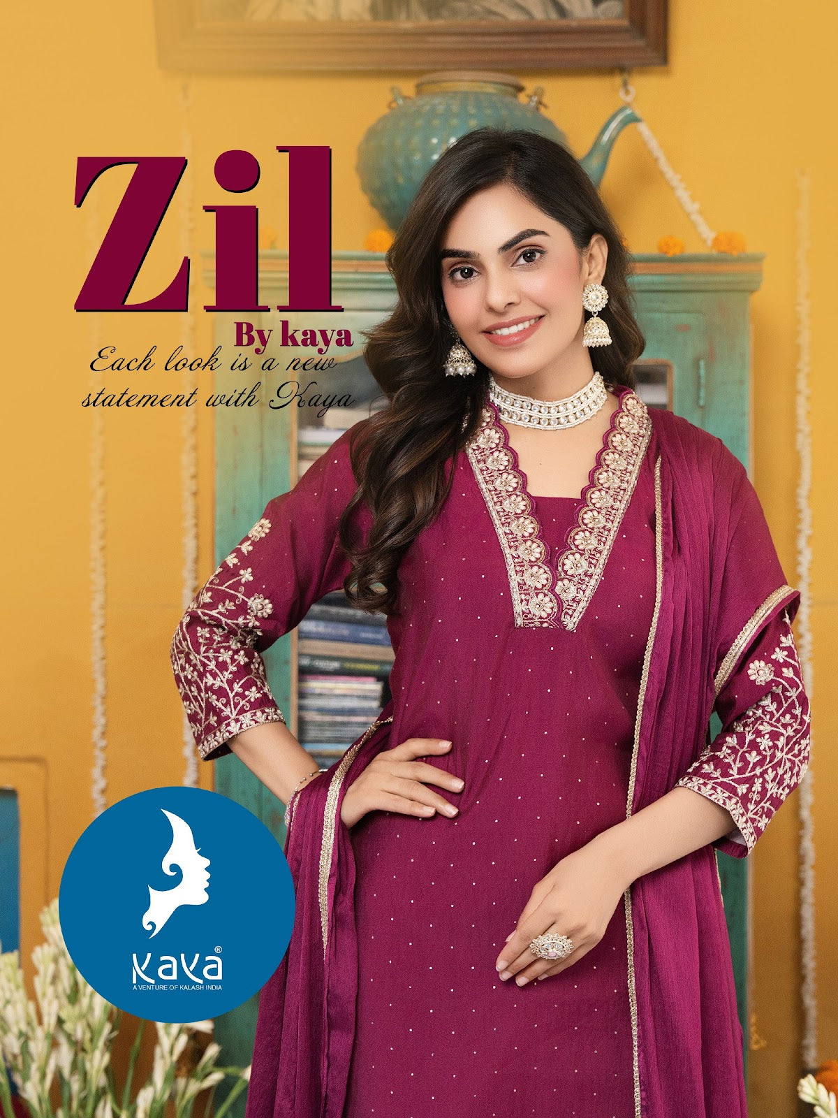 Zil Kaya Roman Readymade Pant Style Suits Wholesaler Gujarat