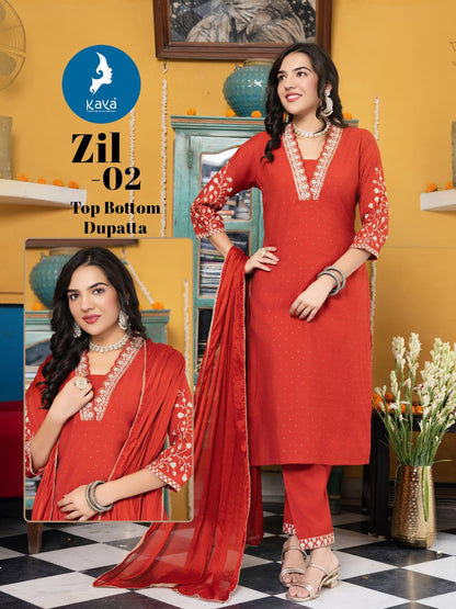 Zil Kaya Roman Readymade Pant Style Suits Wholesaler Gujarat