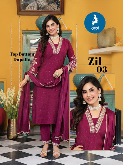 Zil Kaya Roman Readymade Pant Style Suits Wholesaler Gujarat
