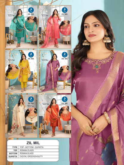 Zil Mil Kaya Roman Readymade Pant Style Suits Wholesaler Gujarat