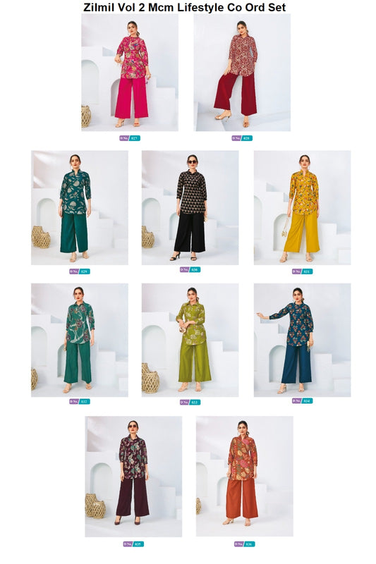 Zilmil Vol 2 Mcm Lifestyle Vertican Co Ord Set Exporter Gujarat