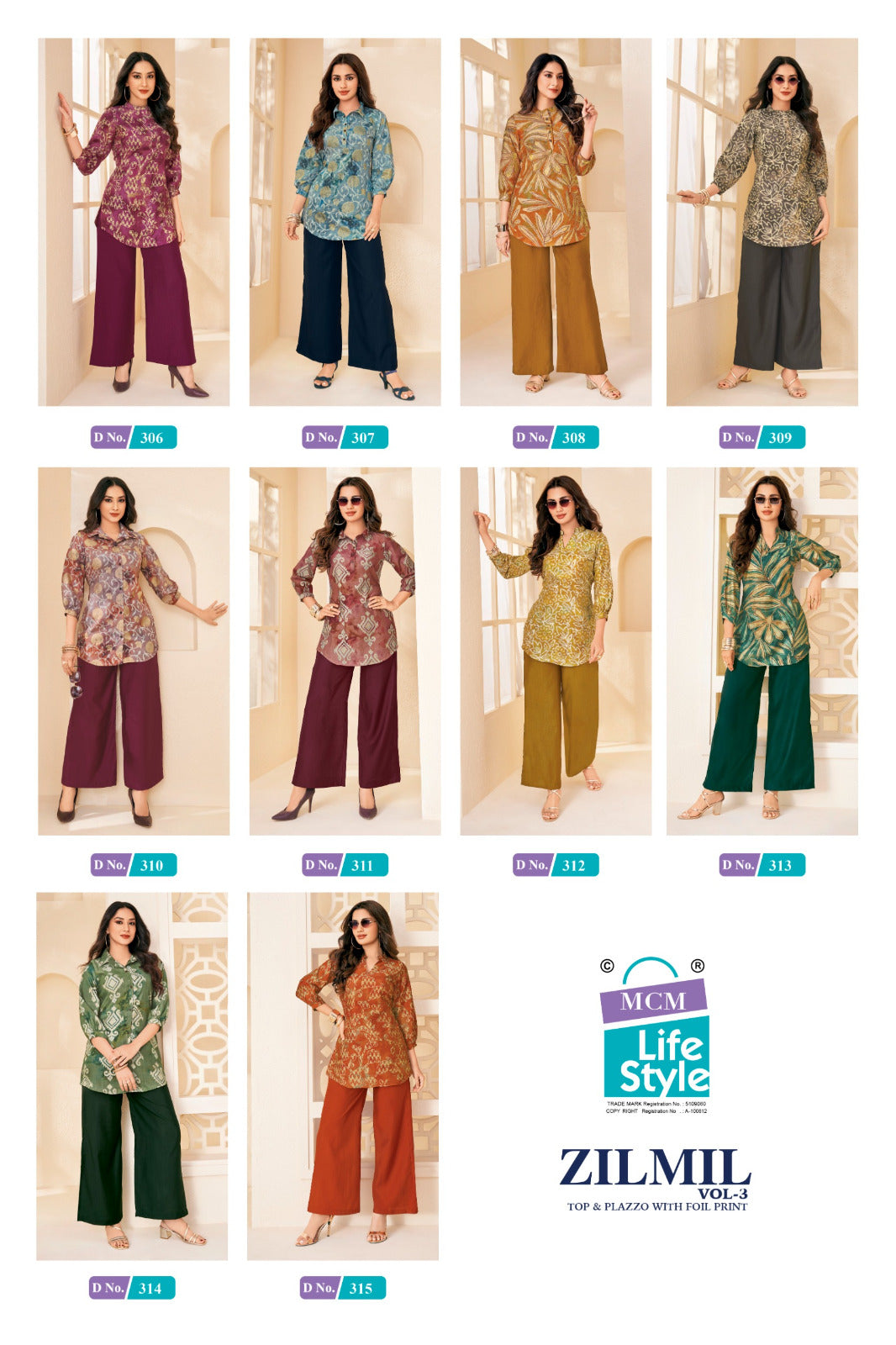 Zilmil Vol 3 Mcm Lifestyle Vertican Co Ord Set Manufacturer India