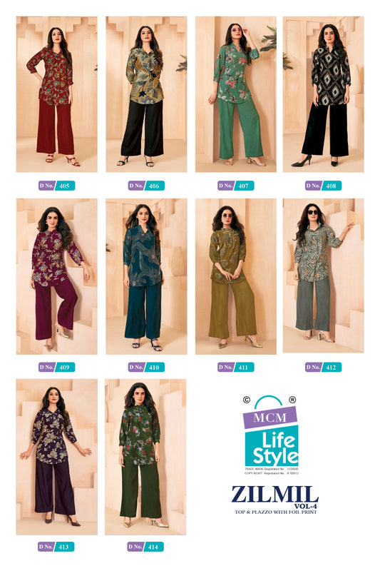 Zilmil Vol 4 Mcm Lifestyle Vertican Co Ord Set Exporter