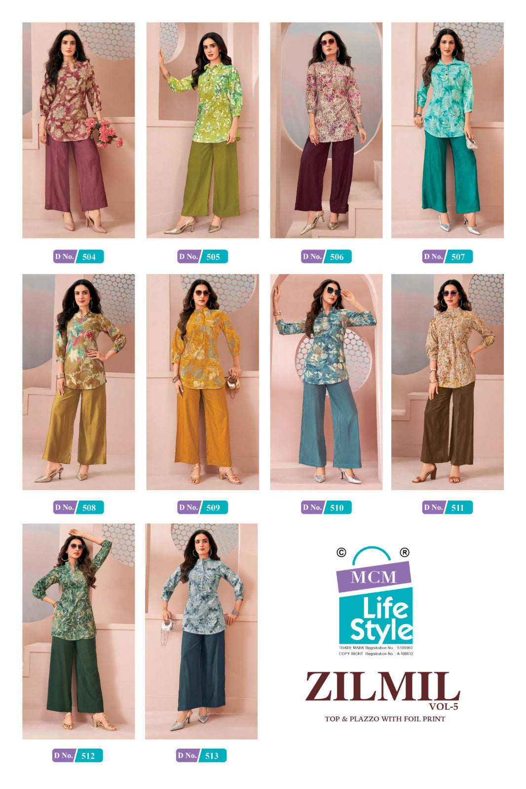 Zilmil Vol 5 Mcm Lifestyle Vertican Co Ord Set Wholesale Rate