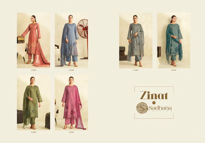 Zinat Sadhana Pure Lawn Pant Style Suits Supplier Ahmedabad