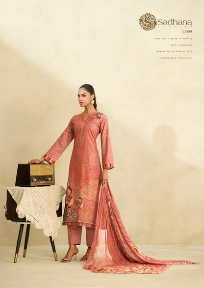 Zinat Sadhana Pure Lawn Pant Style Suits Supplier Ahmedabad