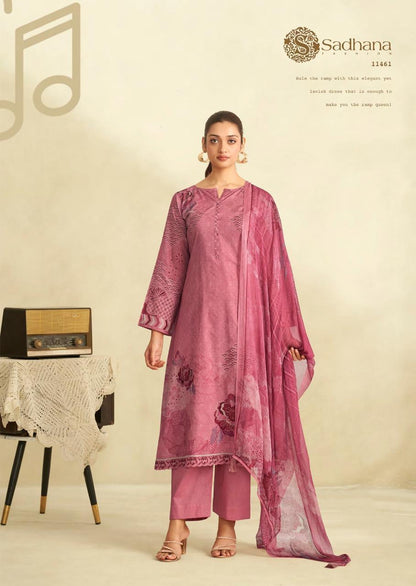 Zinat Sadhana Pure Lawn Pant Style Suits Supplier Ahmedabad
