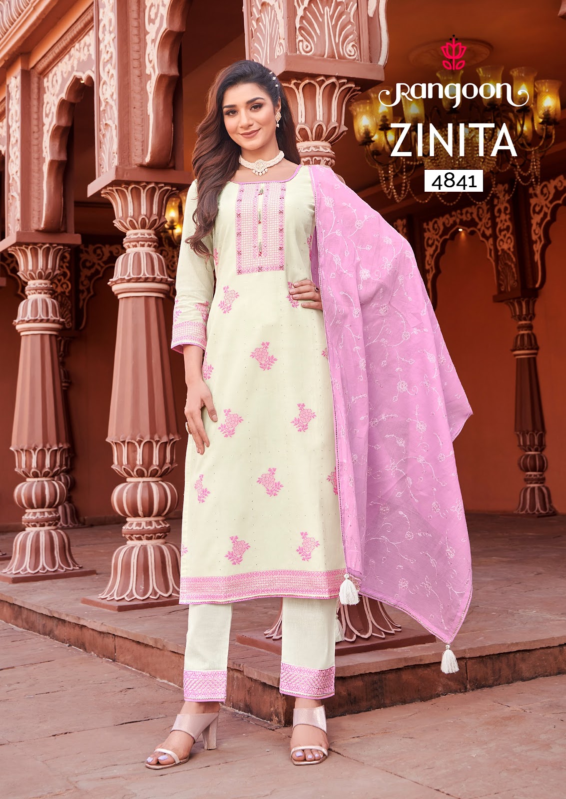 Zinita Rangoon Cotton Jacquard Readymade Pant Style Suits