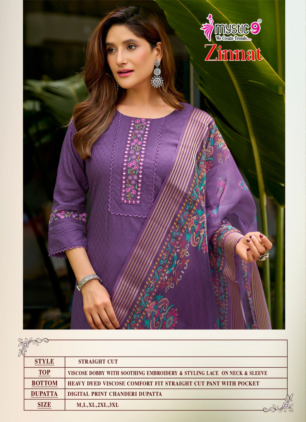Zinnat Vol 1 Mystic 9 Viscose Readymade Pant Style Suits Wholesaler