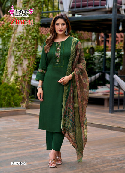 Zinnat Vol 1 Mystic 9 Viscose Readymade Pant Style Suits Wholesaler