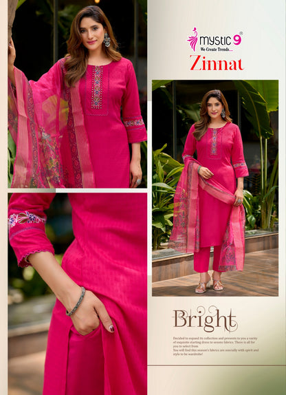 Zinnat Vol 1 Mystic 9 Viscose Readymade Pant Style Suits Wholesaler