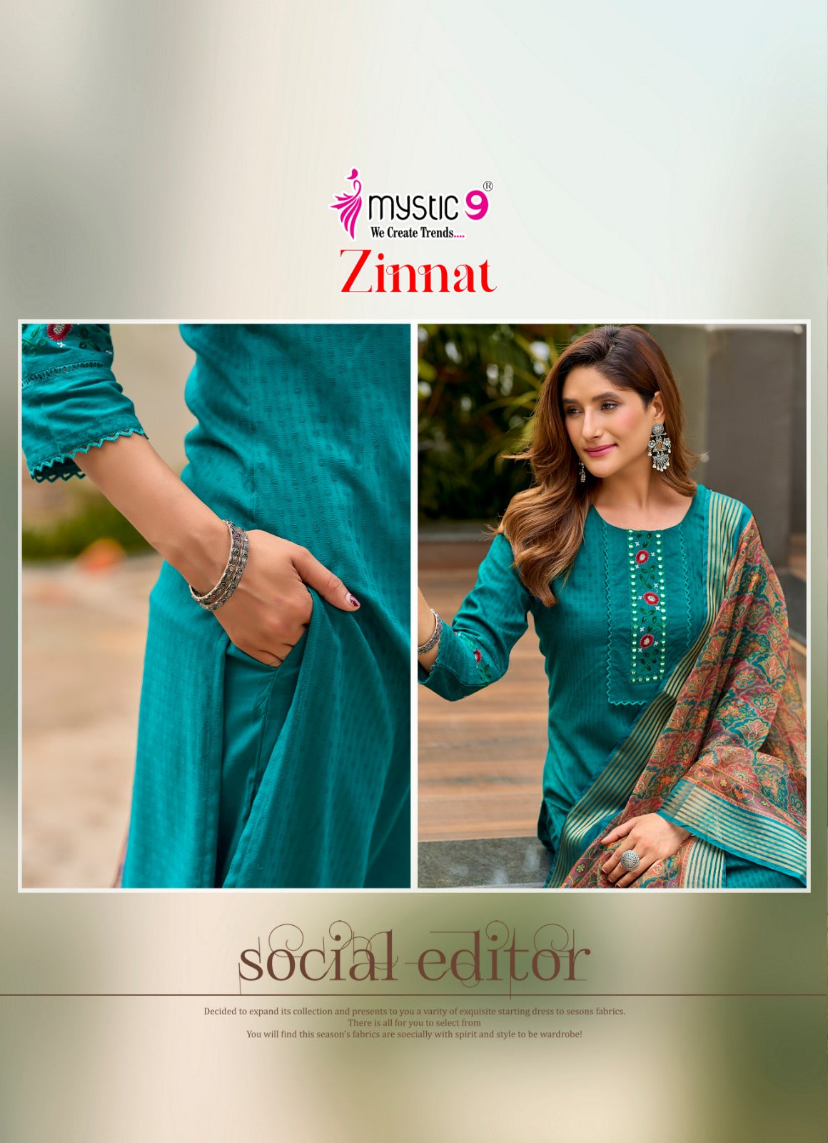 Zinnat Vol 1 Mystic 9 Viscose Readymade Pant Style Suits Wholesaler