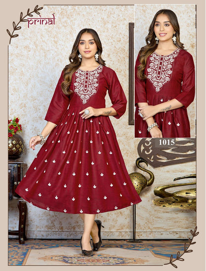 Zion 2 Prinal Two Tone Anarkali Kurtis Wholesale Price