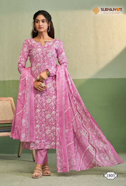 Zion Cotton Vol 18 Suryajyoti Readymade Cotton Pant Suits Wholesale