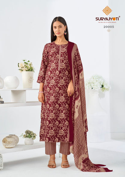 Zion Cotton Vol 20 Suryajyoti Readymade Pant Style Suits Manufacturer Gujarat