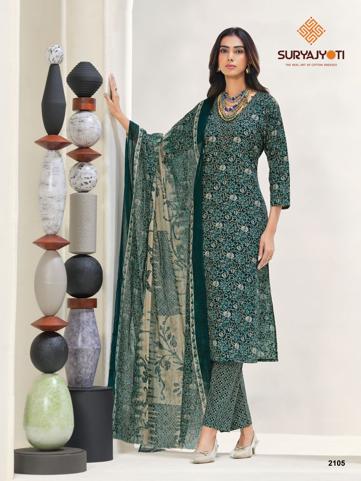 Zion Cotton Vol 21 Suryajyoti Pant Style Suits Exporter