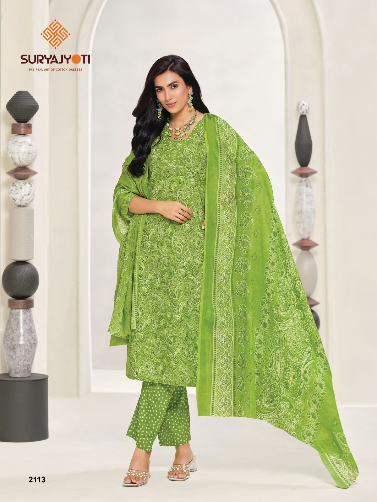 Zion Cotton Vol 21 Suryajyoti Pant Style Suits Exporter